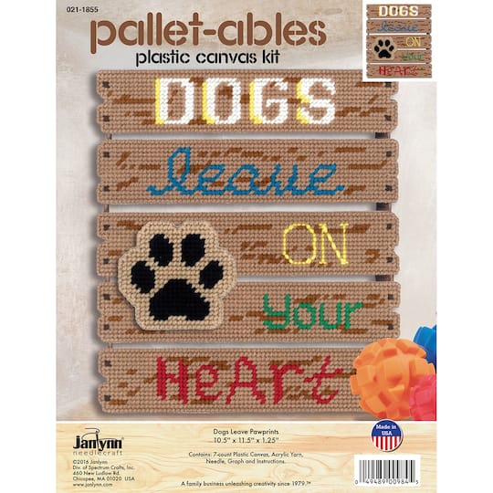 Janlynn&#xAE; Pallet-Ables Dogs Leave Pawprints Plastic Canvas Kit